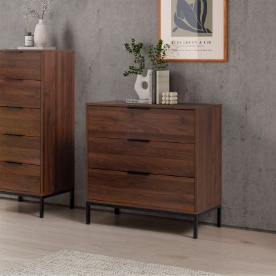 Commode Auri 3 tiroirs couleur Noyer