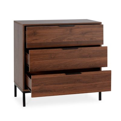 Commode Auri 3 tiroirs couleur Noyer