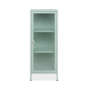 Commode avec 1 porte vitrée et 2 étagères en métal L40 cm - MILTON