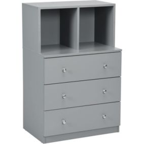 Commode avec 3 Tiroirs Coulissants 60x40x94CM,Organisateur de Rangement avec Dispositifs Anti-Basculement,Gris