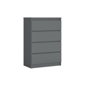 Commode Avec 4 Tiroirs Anthracite, 70 X 39 X 101 Cm