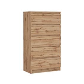 Commode Avec 5 Tiroirs Chêne Wotan, 70 X 125 X 39 Cm