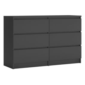 Commode Avec 6 Tiroirs, Anthracite, 120 X 39 X 78 Cm