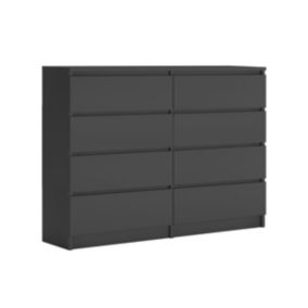Commode Avec 8 Tiroirs, Anthracite, 120 X 101 X 39 Cm