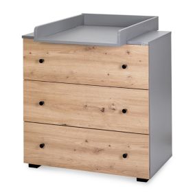 Commode Bébé Avec Plan à Langer Amovible    Bois / Gris