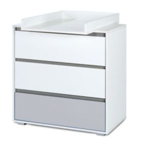 Commode Bébé Avec Plan à Langer Amovible Et 3 Tiroirs    Blanc