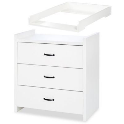 Commode Bébé Avec Plan à Langer Amovible Et 3 Tiroirs Blanc