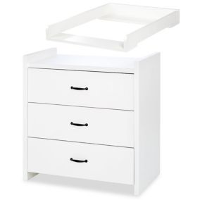 Commode Bébé Avec Plan à Langer Amovible Et 3 Tiroirs    Blanc