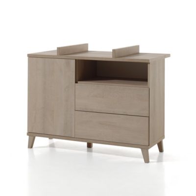 Commode bébé LOUISE  Table à langer intégrée coloris chene River OAK