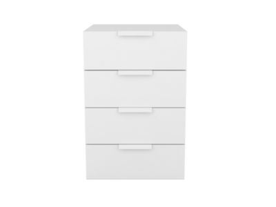 Commode blanche 4 tiroirs GoodHome Atomia H. 75 x L. 50 x P. 58 cm