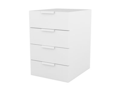 Commode blanche 4 tiroirs GoodHome Atomia H. 75 x L. 50 x P. 58 cm