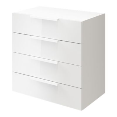 Commode blanche 4 tiroirs GoodHome Atomia H. 75 x L. 75 x P. 45 cm