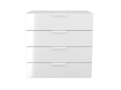 Commode blanche 4 tiroirs GoodHome Atomia H. 75 x L. 75 x P. 58 cm