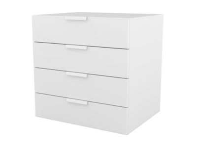 Commode blanche 4 tiroirs GoodHome Atomia H. 75 x L. 75 x P. 58 cm
