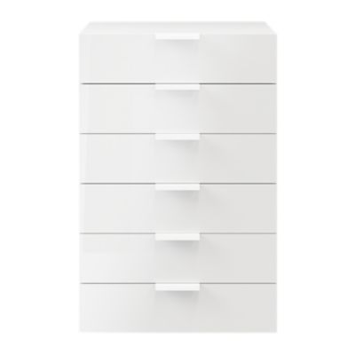 Commode blanche 6 tiroirs GoodHome Atomia H. 112,5 x L. 75 x P. 45 cm