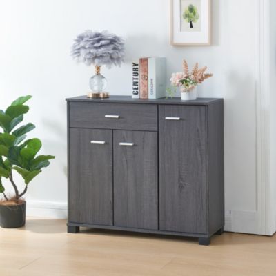 Commode Bobeck panneau de particules 72 x 80 x 28 cm gris foncé en.casa