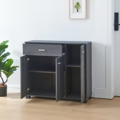 Commode Bobeck panneau de particules 72 x 80 x 28 cm gris foncé en.casa