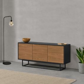 Commode  Boxholm 55 x 120 x 30 cm Noir Effet Bois Foncé en.casa