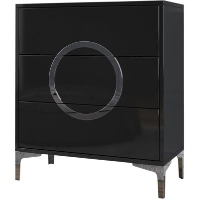 Commode britt 70,1 x 38 x 83,4 cm Noir, argent