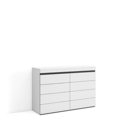 Commode buffet armoire 114x35x75cm couleur blanc et noir