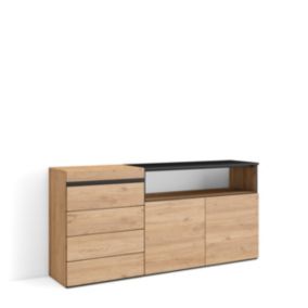 Commode buffet armoire 157x35x75 couleur chêne