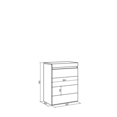 Commode, buffet, armoire, 57x35x75cm, blanc et noir