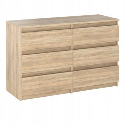 Commode Chêne Sonoma avec 6 tiroirs 100x71,5X33,5CM Meuble TV- Salon - chambre -chifonnier