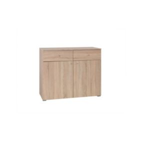 Commode chambre MAXIM. Coloris chêne clair. 2 portes et 2 tiroirs.