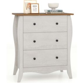 Commode Chambre à Troirs Meuble Rangement Salon avec Tiroirs en Tissu Dessus Spacieux et Kit Anti basculement 3 Tiroirs Gris