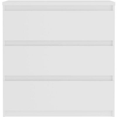 Commode CHELSEA 3 Tiroirs - Couleur blanc mat - L 77,2 x P 42 x H 79,9 cm