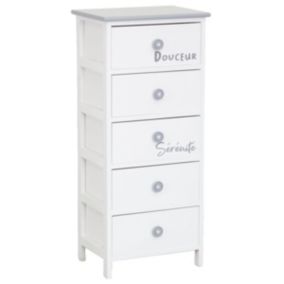 Commode/Chiffonnier bois ' Sérénité et Douceur ' 5 tiroirs