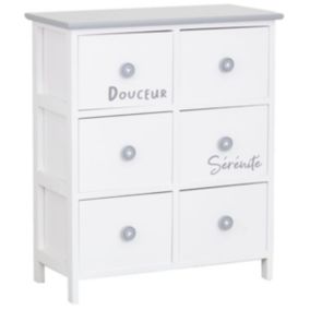 Commode/Chiffonnier bois ' Sérénité et Douceur ' 6 tiroirs