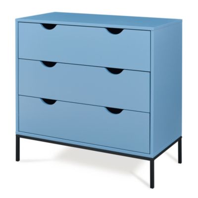 Commode Colwyn 78 x 80 x 40 cm bleu noir en.casa