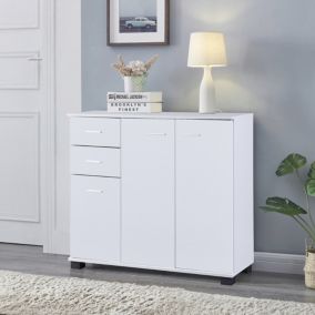 Commode Crimla 76 x 80 x 28 cm blanc en.casa