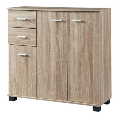 Commode Crimla 76 x 80 x 28 cm effet chêne sonoma en.casa