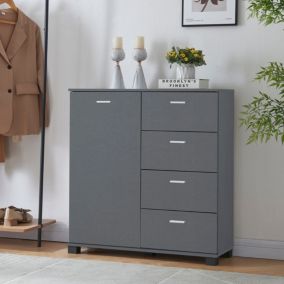 Commode Döbritz 84 x 80 x 28 cm gris foncé en.casa