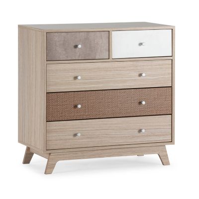 Commode de nuit Maia 5 tiroirs multicolores