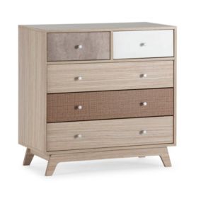 Commode de nuit Maia 5 tiroirs multicolores
