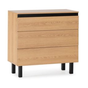 Commode de nuit Molina 3 tiroirs couleur chêne