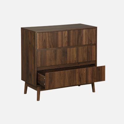 Commode de rangement décor bois de noyer. 3 tiroirs