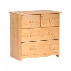 Commode de rangement TEDI 85x86x55cm 4 tiroirs couleur miel