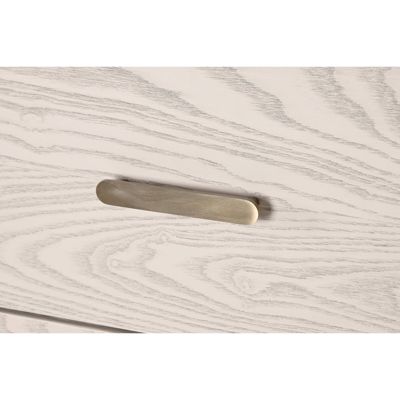 Commode design bois et métal gris clair style traditionnel chic 165 x 48,3 x 92,5 cm gris clair effet bois naturel