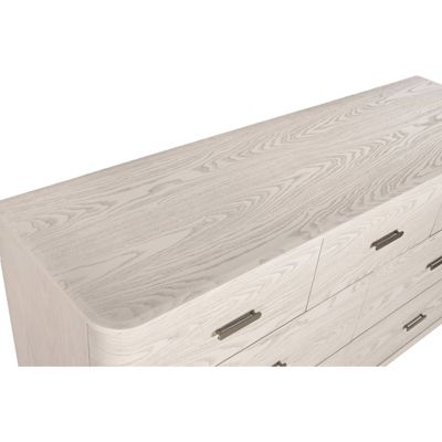 Commode design bois et métal gris clair style traditionnel chic 165 x 48,3 x 92,5 cm gris clair effet bois naturel