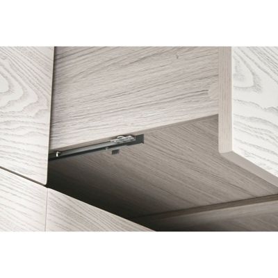 Commode design bois et métal gris clair style traditionnel chic 165 x 48,3 x 92,5 cm gris clair effet bois naturel