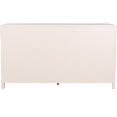 Commode design bois et métal gris clair style traditionnel chic 165 x 48,3 x 92,5 cm gris clair effet bois naturel