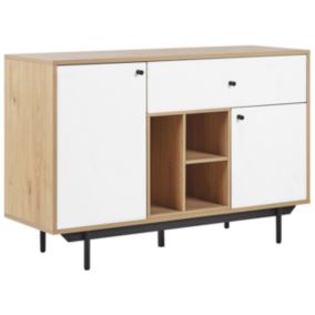 Commode effet bois clair / blanc 1 tiroir ITACA