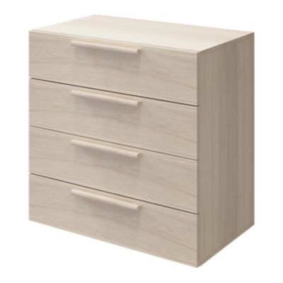 Commode effet chêne 4 tiroirs GoodHome Atomia H. 75 x L. 75 x P. 45 cm