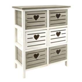 Commode en bois ajouré Coeur 6 tiroirs