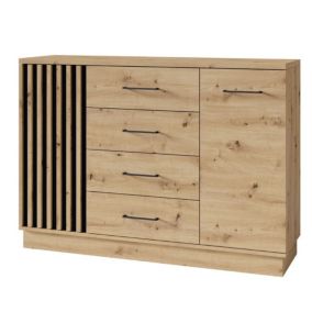 Commode En Bois Avec 2 Portes Et 4 Tiroirs Moderne Design