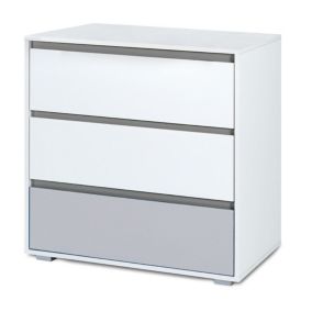 Commode En Bois Avec 3 Tiroirs Style Urbain    Blanc